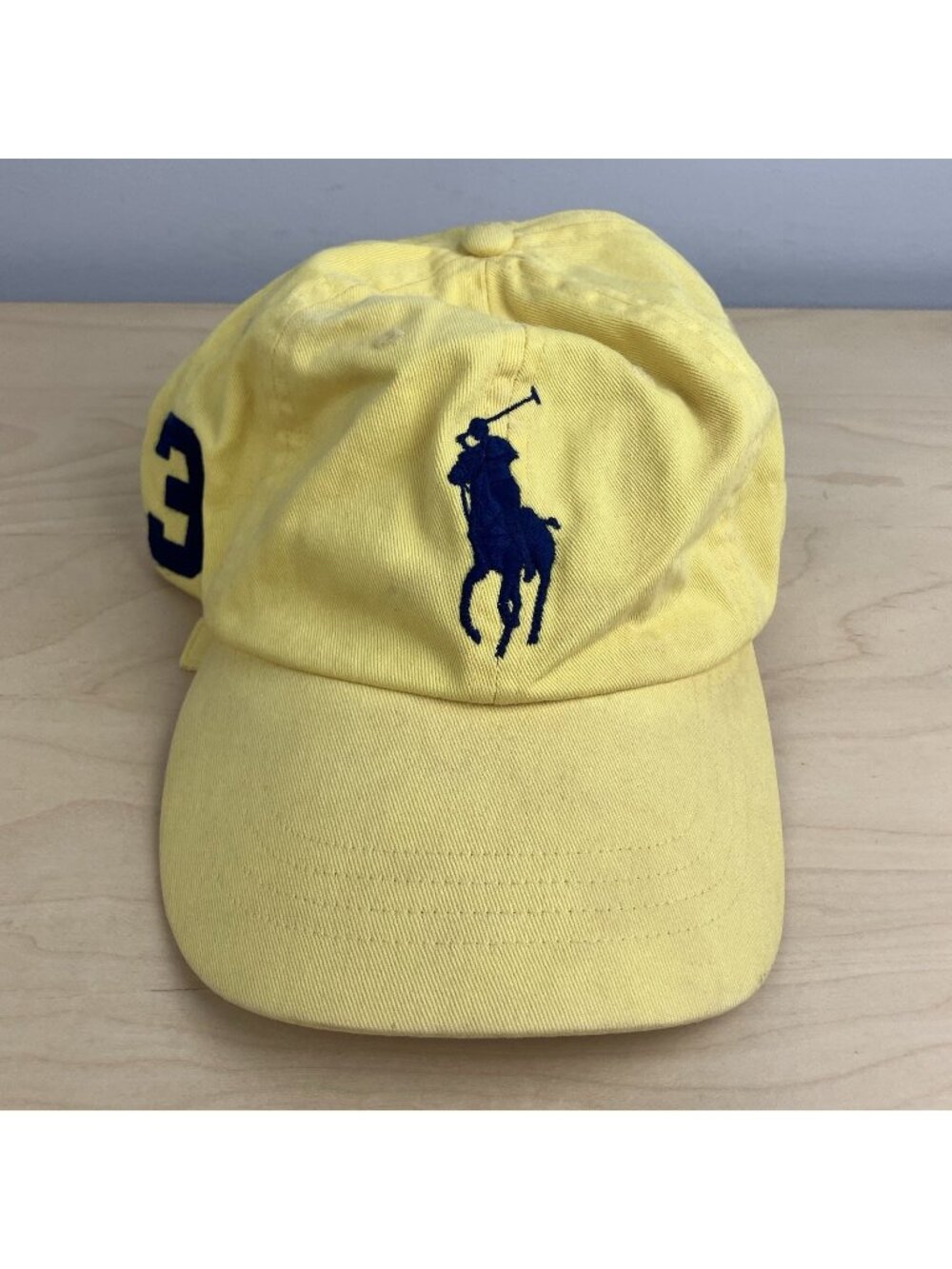 Polo Ralph Lauren Strapback Hat Big Pony Logo #3 Yellow Embroidered Logo